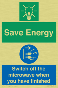 Save energy. Switch off the microwave when you have finished